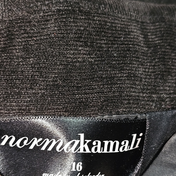 Norma Kamali Black Velvet Blazer Jacket Size 16 – Soft Stretch Corduroy Look - Picture 9 of 11